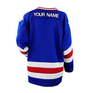 Quality Premium College Ice Hockey Jerseys Blue Color Lightweight Lightweight wholesale