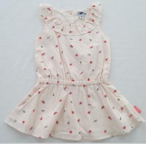 Quality Girl Woven Cotton Voile Dress Whole Lining Peter Pan Collar wholesale