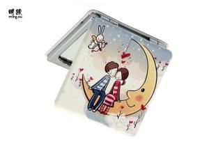 Quality Romantic Couple Style Cute Leather Pocket Makeup Mirror For Travel 60g wholesale