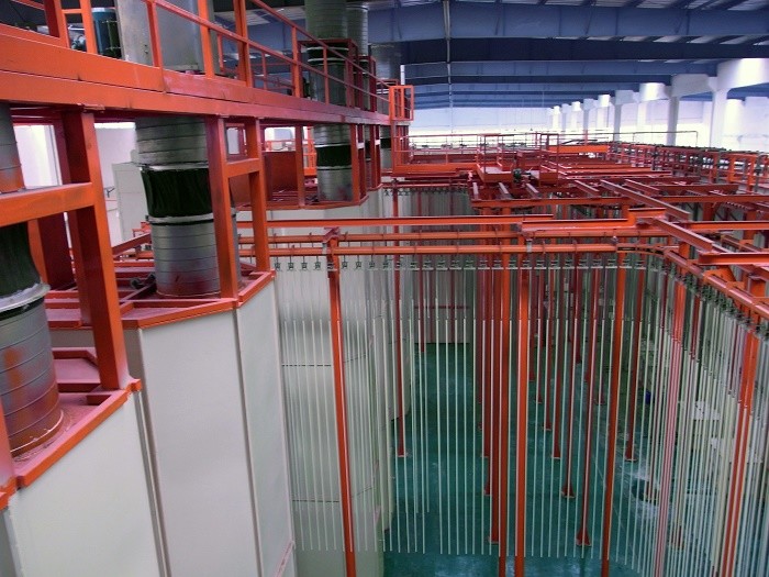 Equipment PP Tank Body Customized Vertical Powder Coating Line For Aluminium Profile