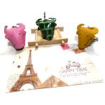Brass Plating 5.5cm Leather Animal Keyring For Promotional Gift
