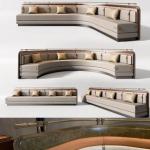 Antique Luxury U Shape Semi Circle Booth Seating Leather Hotel Restaurant Sofa