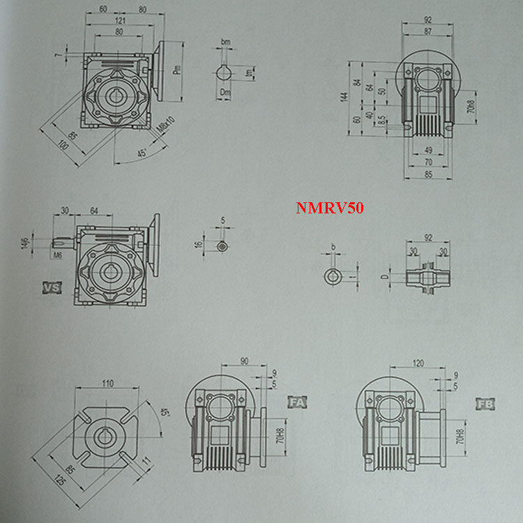 Different Ration Worm Transmission Gearbox Reducer