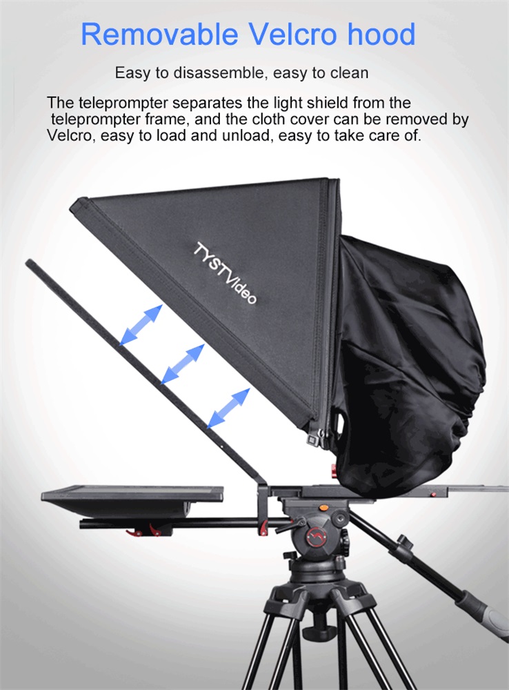 Private Mold 24 Inch Television and Broadcast Studio Teleprompter with 1 Set Remote
