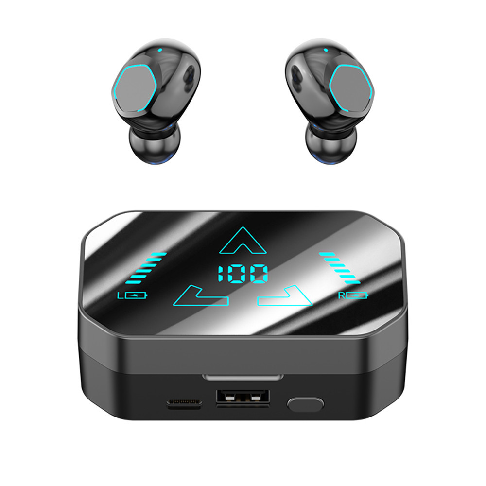 Bluetooth 5.3, F10 Waterproof And Dustproof In-ear Headphones With Digital Display Ergonomic Design For Sports Gaming Use