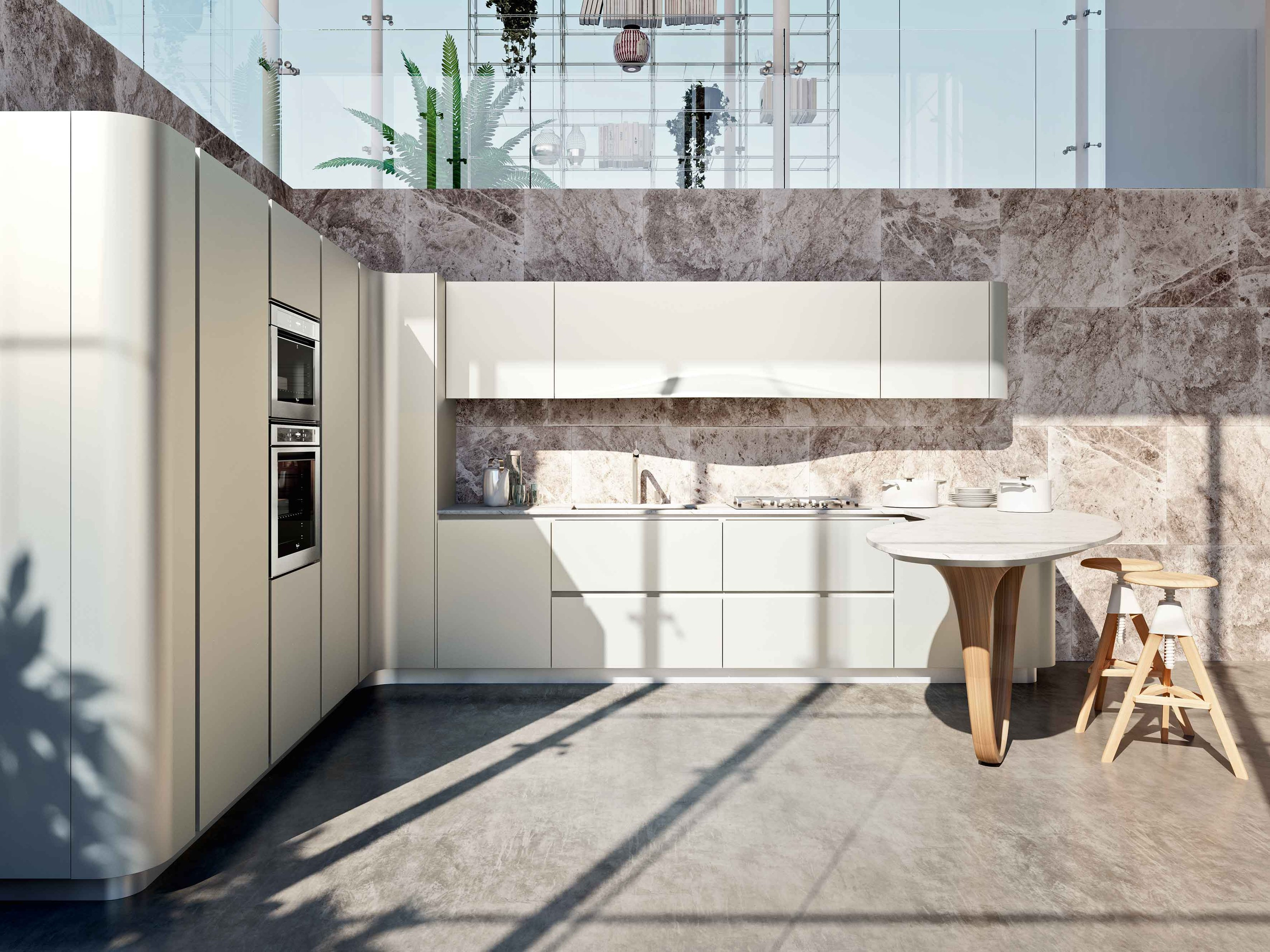 Blum Hardware American Style White Lacquer Kitchen Furniture with MDF Door Material
