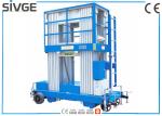 Four Mast Blue Hydraulic Lift Ladder Electric Motor With 12 m Platform Height