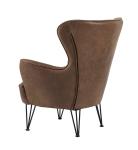 Industrial Unique Top Grian Leather Leisure Chair With Steel Frame