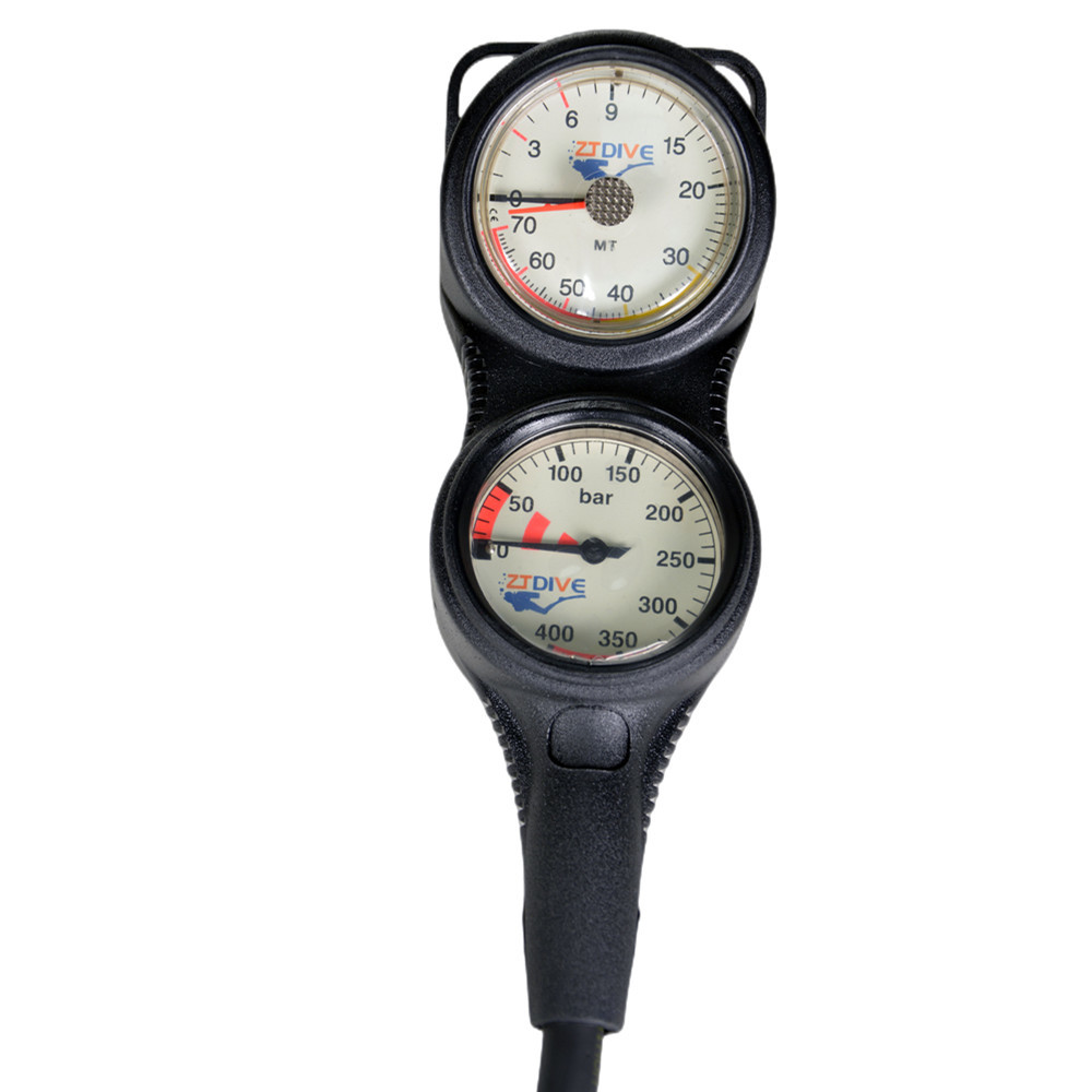 Shockproof Case Scuba Diving Gauges , Scuba Pressure And Depth Gauge With Compass