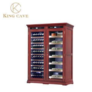 Quality Lockable Dual Zone Wood Frame Electric Wine Cooler Cigar Humidor Cabinet wholesale