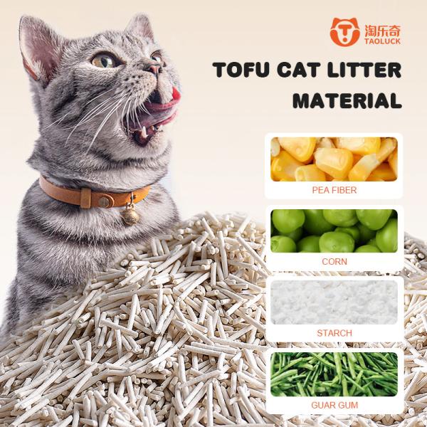 Cheap Stripe Shape Tofu Cat Litter Plant Natural Tofu Clumping Cat Litter for sale