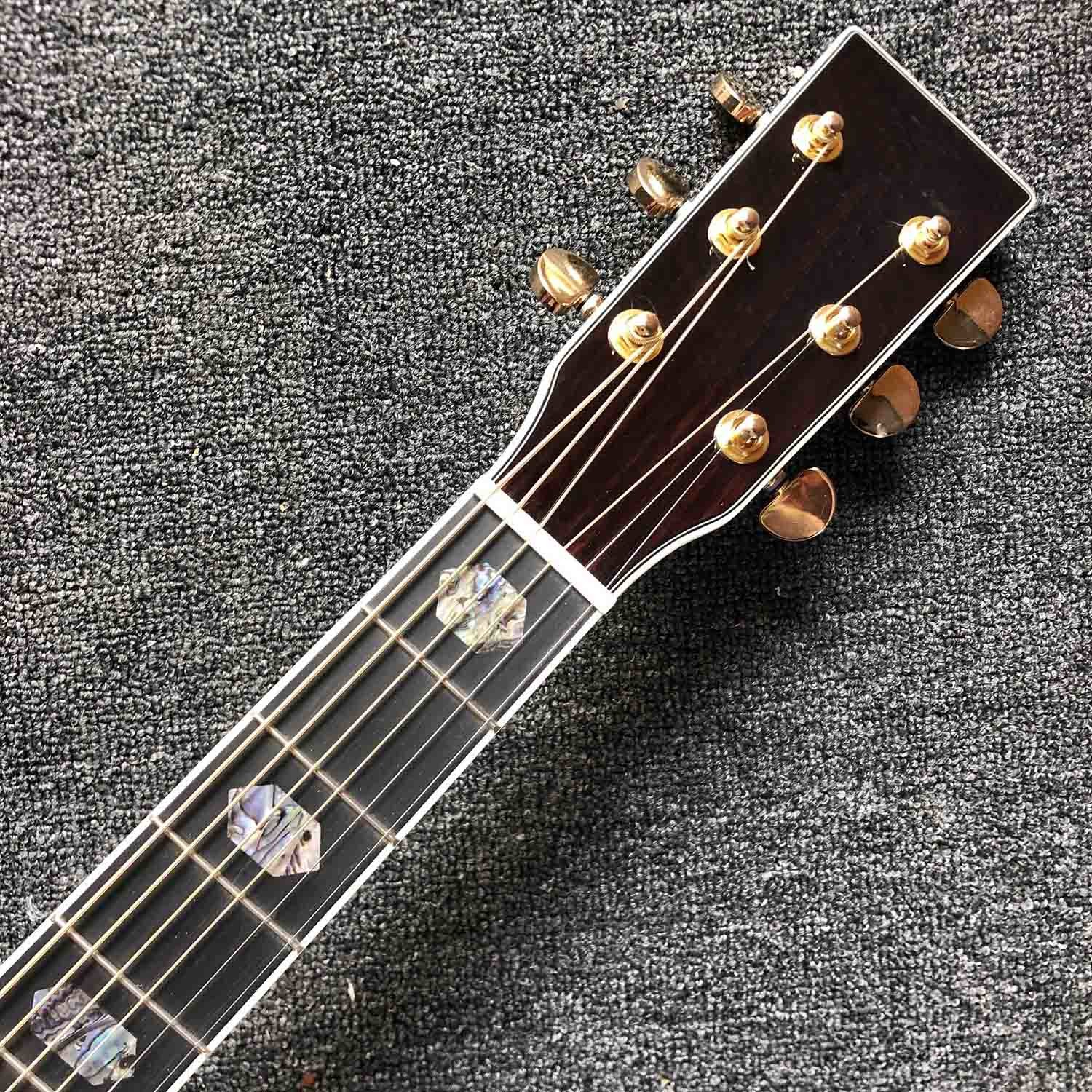 Custom Solid Cedar Top Cocobolo Back Side Abalone Binding 45Dc Acoustic Electric Guitar