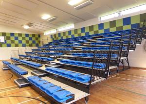 Quality Automatic Telescopic Tribunes / Black Seat Brackets Indoor Bleacher Seating wholesale