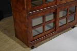 Vintage Style Home Office Bookcase , Tall Slim Bookcase With Glass Doors