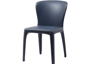 Quality H80cm Black PU Leather Dining Chairs with Steel Shaped Cotton Inner Frame wholesale
