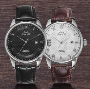 Quality OEM 3ATM Miyota 2115 Quartz Wrist Watch With Leather Strap wholesale