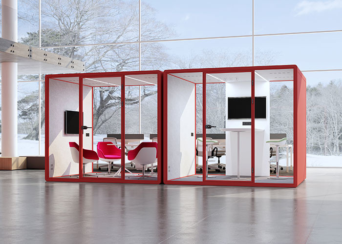 Acoustic Booth Soundproof Pods For 1-8 Person XL Size With Seating Table Dimmer Big Meeting Room