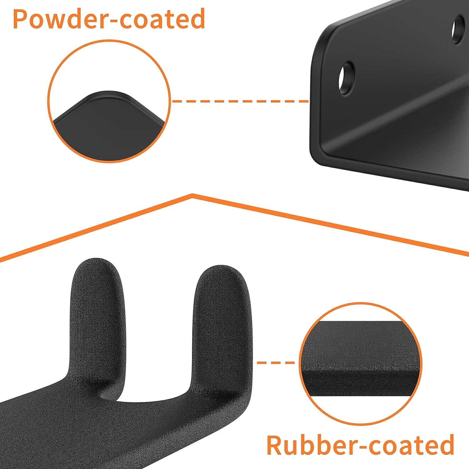 Convenient Bike Storage with Rubber Pad Powder Coated Bike Pedal Hanger Wall Mount