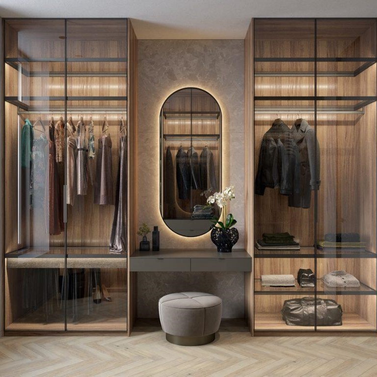 Laundry-Friendly Modern Design Walk-in Wardrobe Closet for European Style Bedrooms