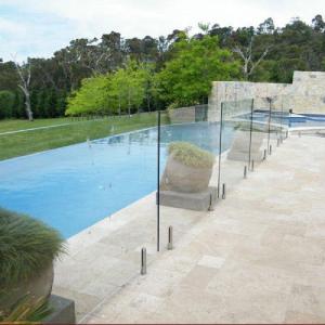 Quality Light Pool Fencing Frameless Glass Tempered Stainless Aluminium Brackets wholesale