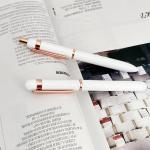 High End Metal Smooth Writing Roller Pen With White Rose Gold Comfortable Holder