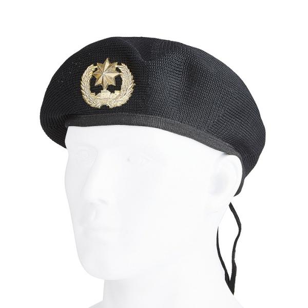 OEM Classic Beret With Breathable Mesh Fabric Embroidered Patch Logo Security