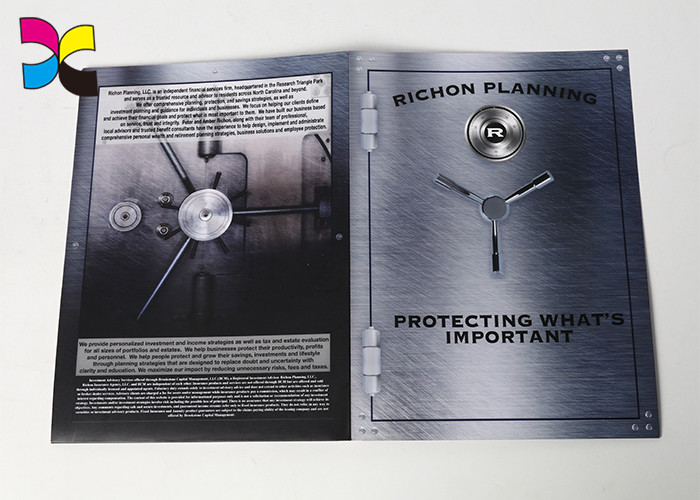 CMYK Printed File Folders With 2 Pockets Card Slots Inside Eco - Friendly