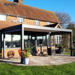 3×4m Terrace Roof Rainproof Automatic Sun Shade Louver Outdoor Pergola