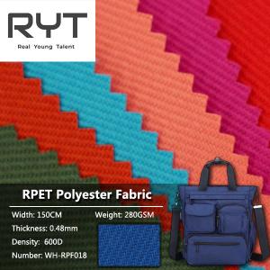 Quality 600D Twill PU RPET Recycled Polyester Low Carbon Materials For Luggage wholesale
