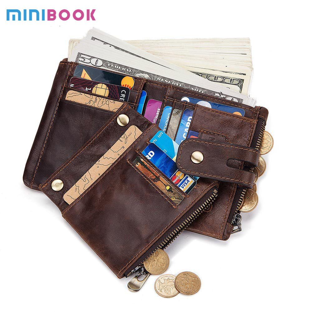 GENUINE LEATHER Lining Mini Wallet for Small Items Vintage Style Luxury RFID Purse