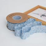 Embossed Floral Lace Trim 25mm Polyester Champagne Lace Ribbon