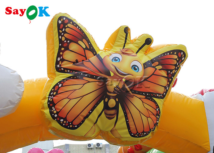 5.5x5x4mH Butterfly Bee Insect Theme Inflatable Bounce House Slide With Flower