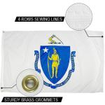 3 X 5ft State Of Massachusetts Flag Outdoor Heavy Duty Dupont Nylon 66 US Flags