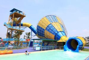 Quality 18m Height Big Adult Water Slide Outdoor Fiberglass Speaker Shape wholesale