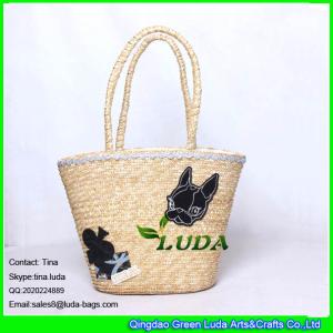 Quality LUDA fashion straw lady handbags natural wheat straw customized beach bags wholesale