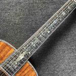 Custom 12 Strings Solid KOA Wood Top Guitar Ebony Fingerboard Real Abalone Shell