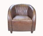 Tufted Vintage Leather Aluminum Club Aviator Chair Tomcat Armchair