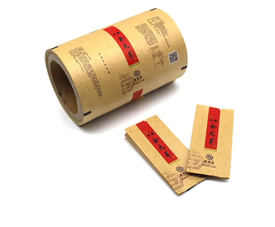 Customized Kraft Paper Packaging And Plastic Film Roll For Tea Biscuits, Food Fries - Biodegradable And Food Grade