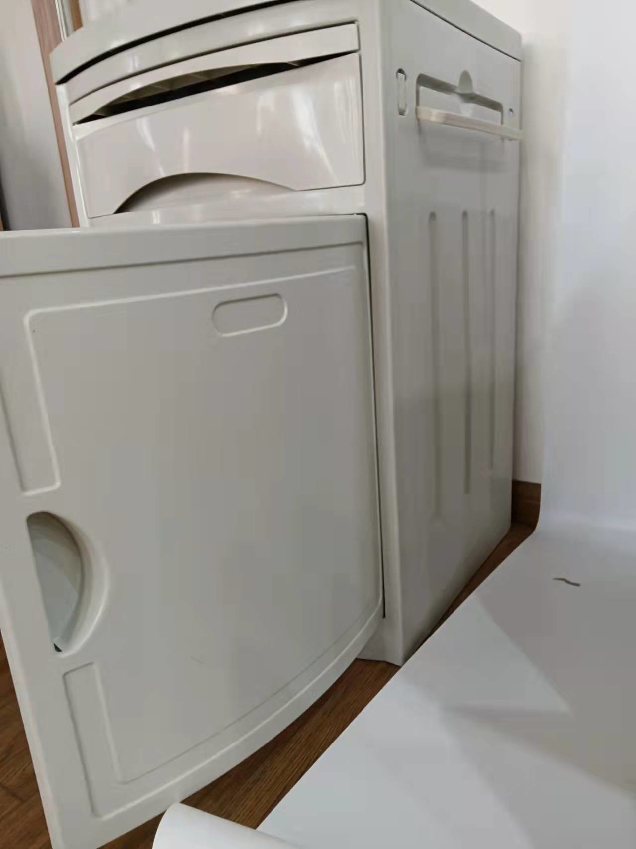 ABS Medical Bedside Table Adjustable Bedside Table Cabinet White