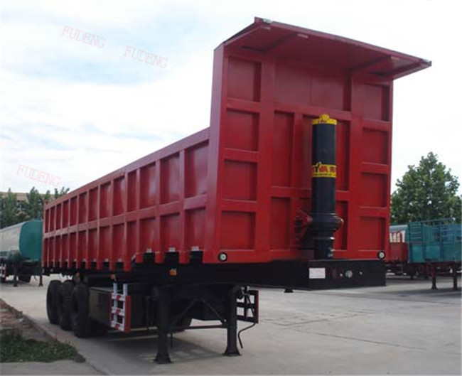 50 Ton Dump Truck Trailer 2 Axle , Dump Tractor Trailer With Dual Line Brake System