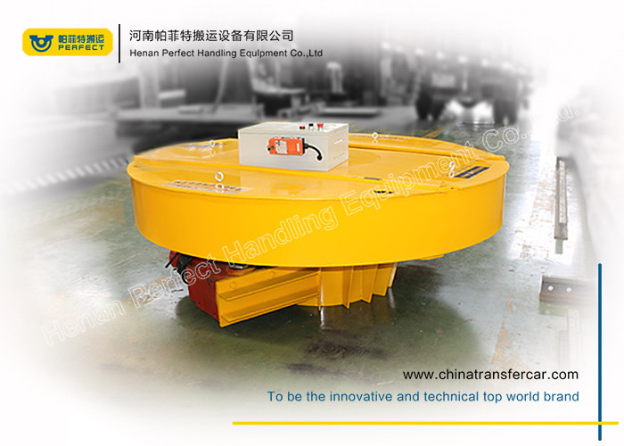 1t Capacity Rails Transfer Flat Cart With Turntable
