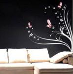 Nontoxic Novelty PVC Butterfly Wall Flower Stickers F024