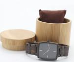 Japan Movement Square Wooden Watches Natural Wood Hands Work