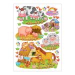 Fashion PVC Wall Glitter Animal Stickers For Kids 8379