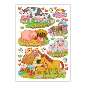 Quality Fashion PVC Wall Glitter Animal Stickers For Kids 8379 wholesale