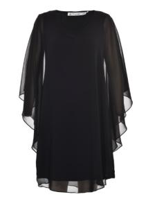Quality Black Or Purple Elegant Custom Women's Dresses Plus Size In Chiffon Quality With Wave Sleeve wholesale