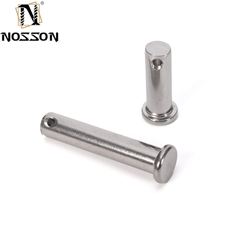 Longer Life TiCN Finish 304 Stainless Steel Flat Head Cylindrical Pin with Hole and Steel Lock Cotter Pin Standard DIN94