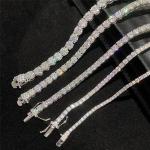 VVS Moissanites Tennis Diamond Necklace Hip Hop 925 Sterling Silver 2mm 3mm 5mm