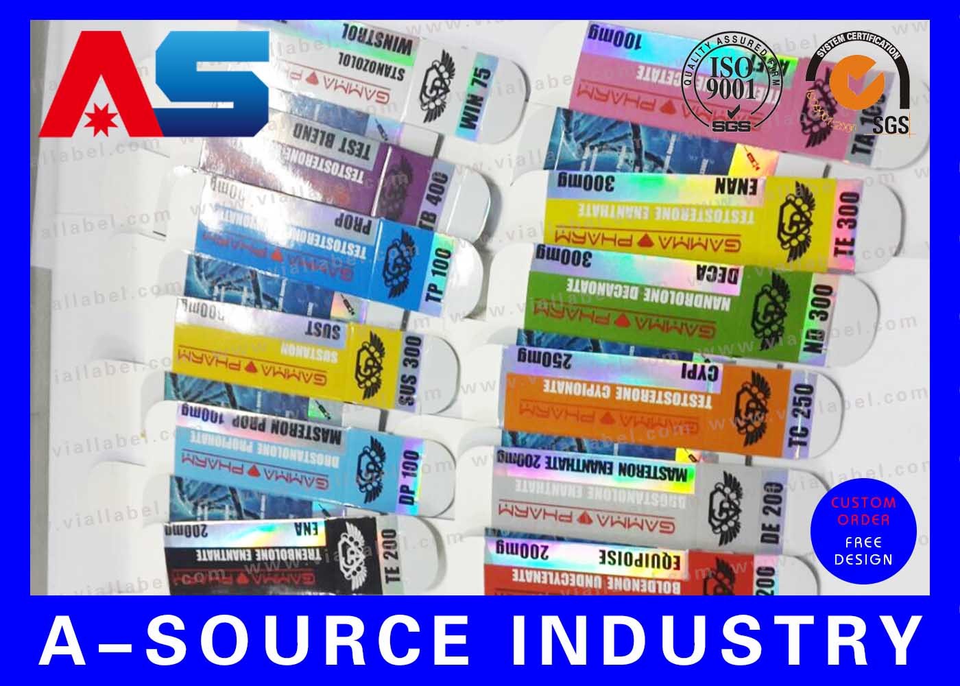 Waterproof Coated Paper 10ml Vial Boxes Bodybuilding Cypionate For Pharmaceutical Packaging