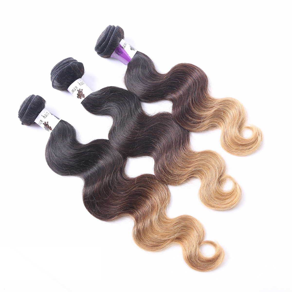 2017 Fashion 8A Grade Thick Hair Ombre 3 Color Body Wave Brazilian Remy Hair Bundles